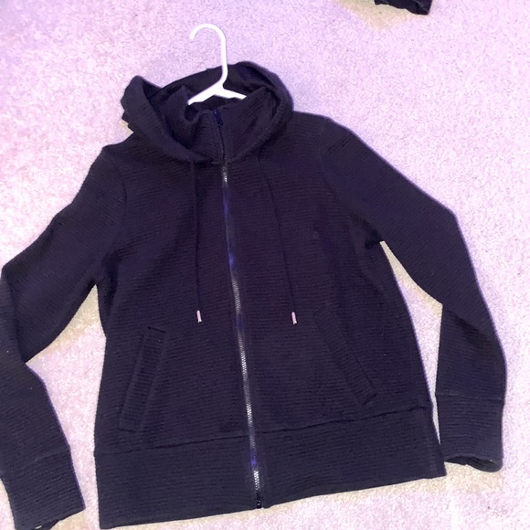 Active Life ribbed zip up hoodie black size LG - Picture 1 of 1